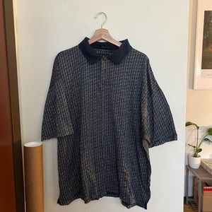 large navy blue polo tee